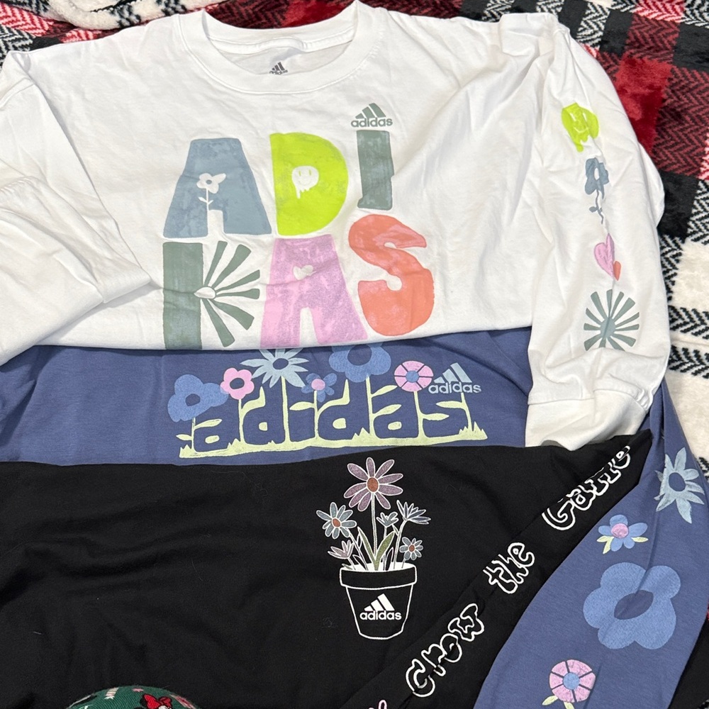 Set of 3 Adidas Kids Multicolor Graphic Long Sleeve Tees